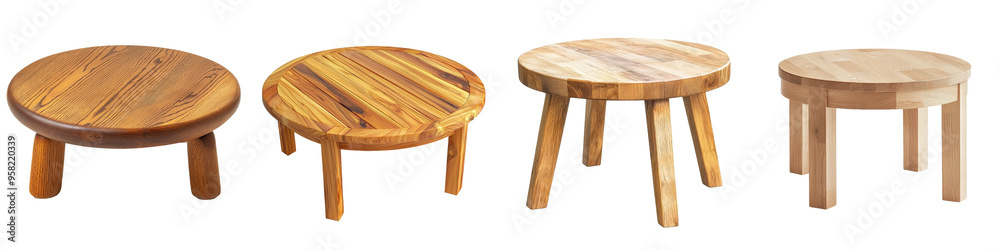 Poster Table front view in full length isolated on transparent background