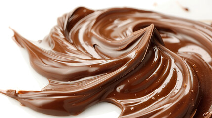 Chocolate swirl wave isolated on white background