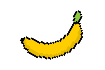 Pixel banana fruit simplee design