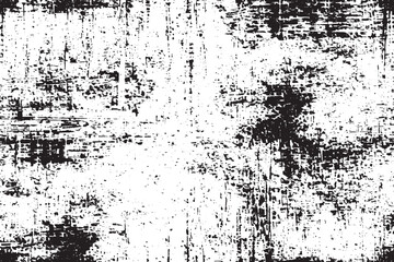 Black and White Grunge Background: Abstract Monochrome Vector Texture with Ink Stains, Dust, and Chips