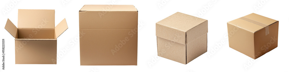 Poster Box front view with transparency background