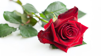 Fototapeta premium Red rose isolated on white background