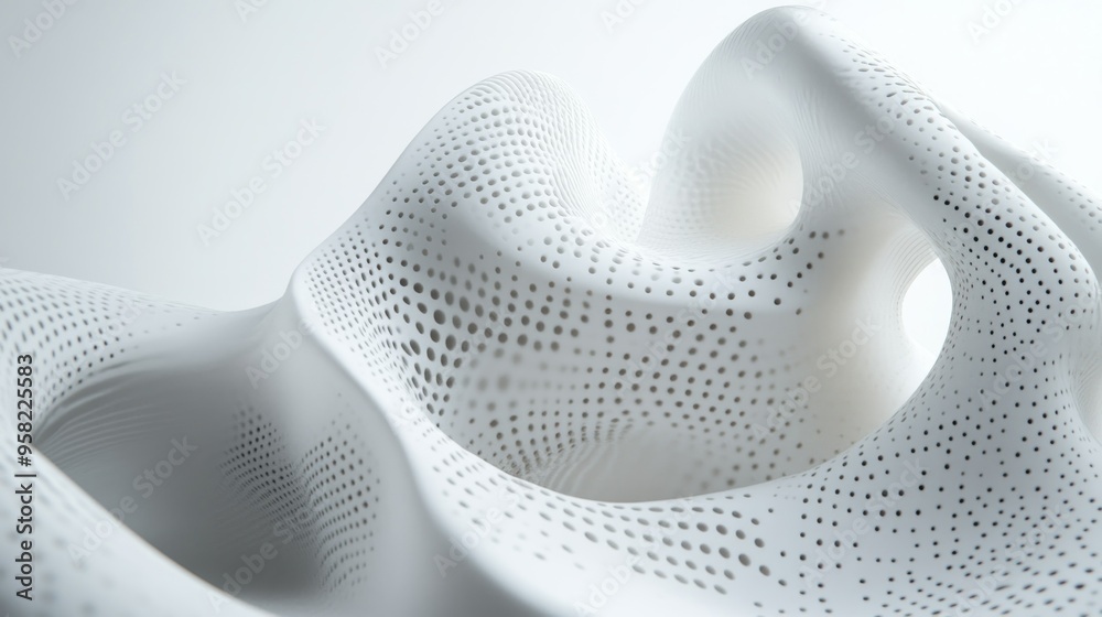 Aufkleber white abstract form with perforated surface