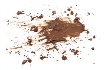 mud drops and smears with chunky texture isolated on transparent background, PNG