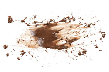 splattered mud drops and smears isolated on transparent background, PNG