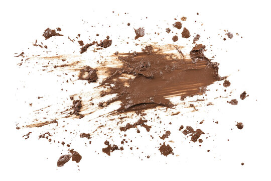 mud drops and smears with chunky texture isolated on transparent background, PNG