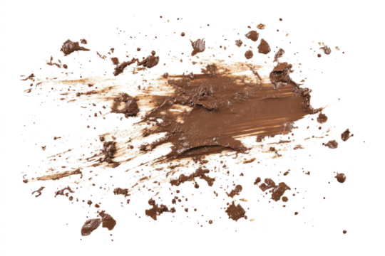mud drops and smears with chunky texture isolated on transparent background, PNG