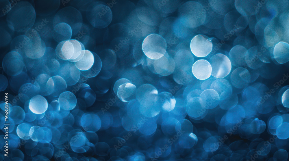 Aufkleber bokeh effect in blue tones creates dreamy and tranquil atmosphere. soft, circular shapes evoke sense