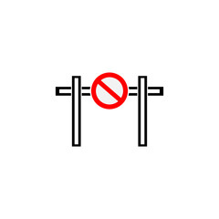 Warning barrier icon  isolated on white background.