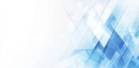 Obraz premium Abstract light blue geometric background presentation design with white color and text technology elements for business concept.