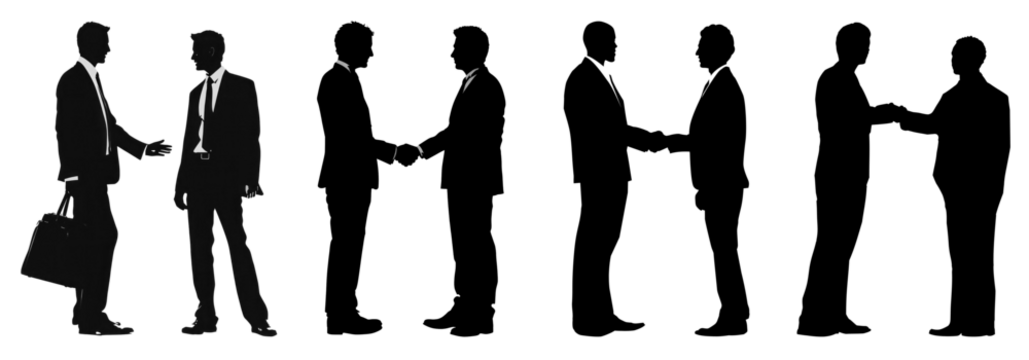 Silhouette business people full body png cut out element set