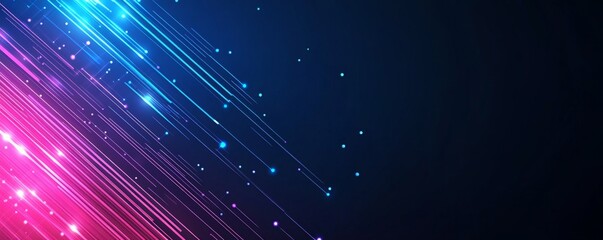 Obraz premium Abstract technology background with a blue and pink gradient color, lines, and light effect design illustration.