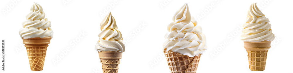 Poster the full length of vanilla ice cream is viewed against a transparent background