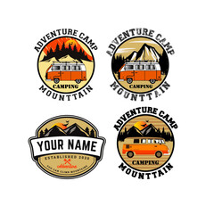Obraz premium ADVENTURE CAMP LOGO SET DESIGN