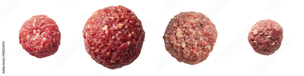 Poster view of beef mince top view on transparency