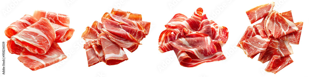 Poster on a transparency background, ham side view full length