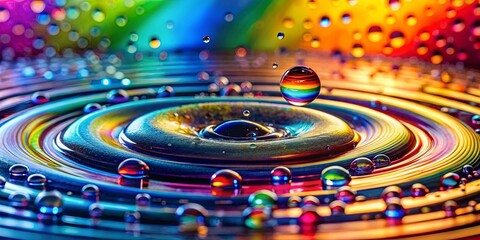 Close-up shot of a colorful object covered in water droplets