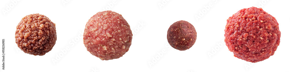 Poster an enlarged view of the top of a ground pork joint on a transparency background