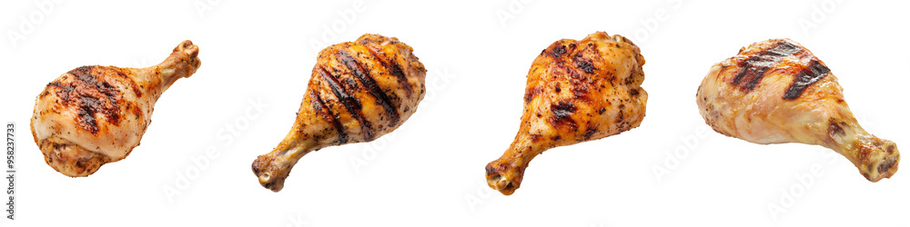 Aufkleber a full-length view of grilled chicken with a transparency background