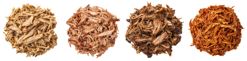 Obraz premium Top view of pork carnitas on transparency