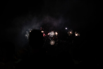 fireworks in the night sky