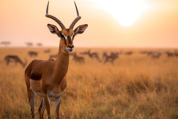 Fototapeta premium Antelope on the grassland