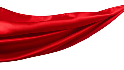 Obraz premium satin cloth fluttering in the wind isolated on transparent background, png satin cloth cutout