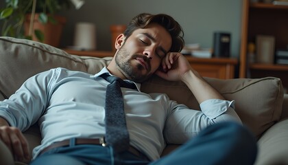 Fototapeta premium man tired after work