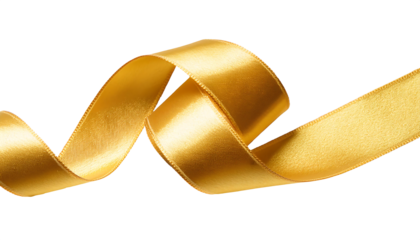 gold satin fabric spiral isolated on transparent background, png golden satin fabric spiral cutout