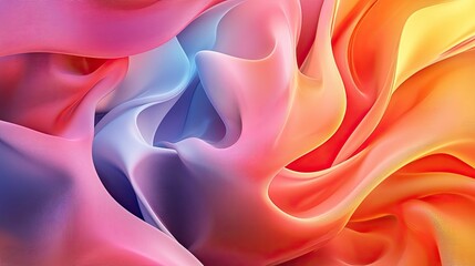 Obraz premium A digital 3D abstract background with fluid shapes and vibrant colors. Space for copy available.