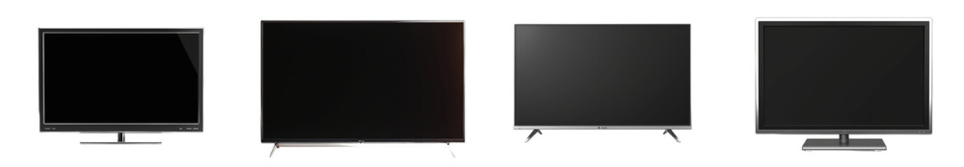 Background of transparent tv on stand with blank screen