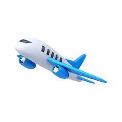 Airplane rises up, 3D illustration