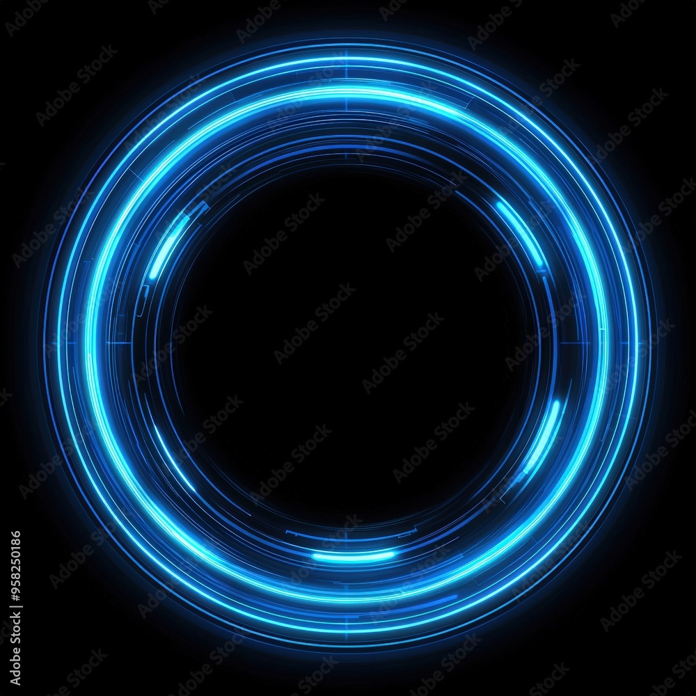 Wall mural Bright blue circle of light