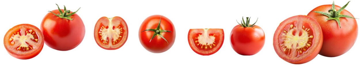 Isolated tomato half on white background