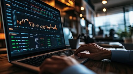 A financial analyst, using a sophisticated software program to analyze market data.