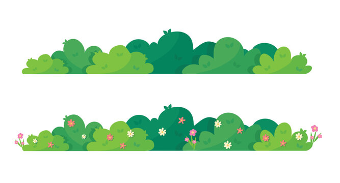 Green bush blossom. grass bush vector illustration