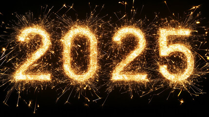a wallpaper with the lettering "2025" made out of firework