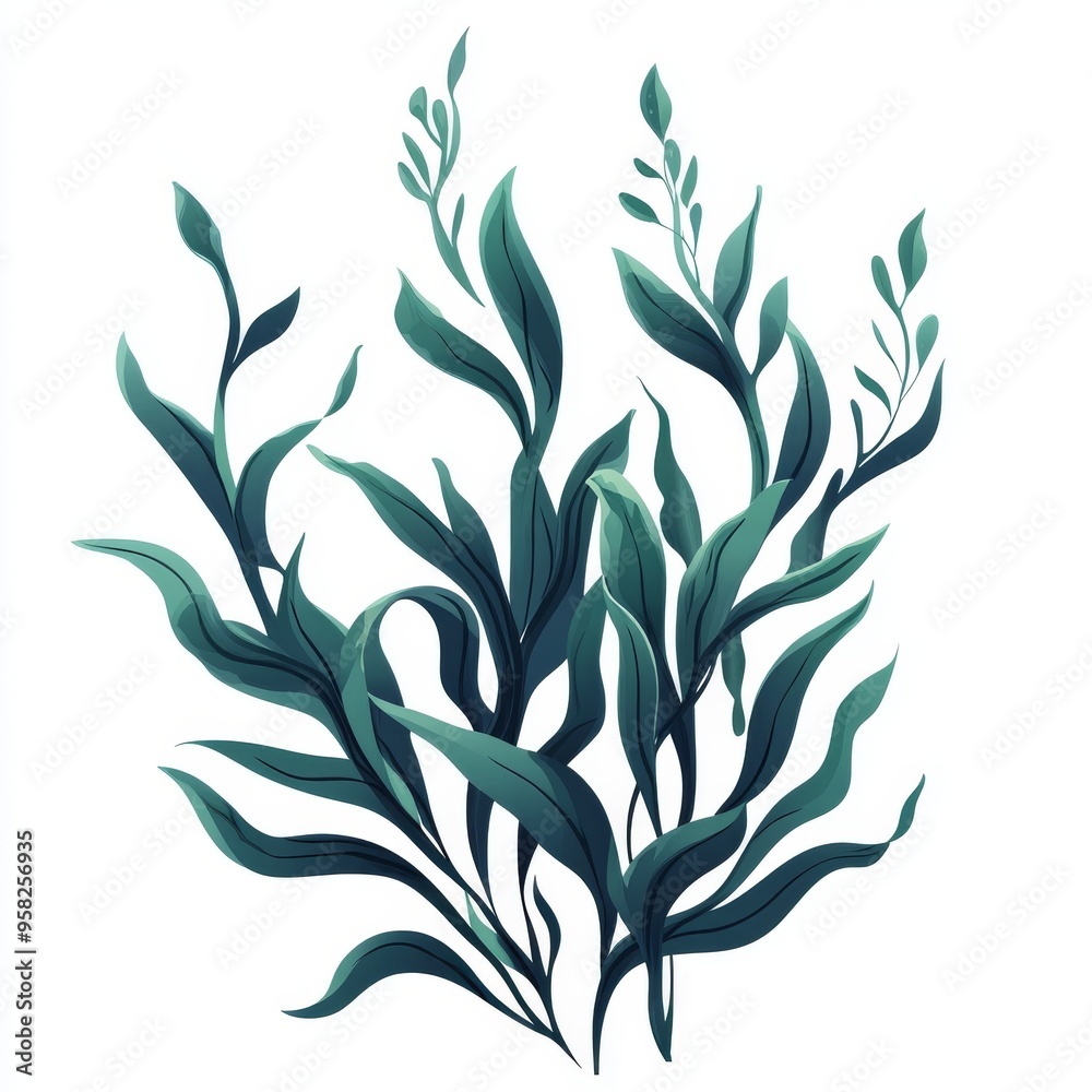 Wall mural vector graphic of a seaweed