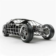 Naklejka premium Car Roll Cage Design Isolated On Transparent 