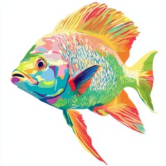 Fototapeta premium vector graphic of a parrotfish