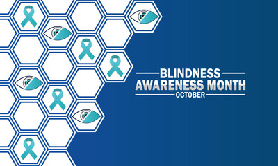Blindness Awareness Month October wallpaper with shapes and typography, banner, card, poster, template. Blindness Awareness Month, background
