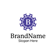 Luxury Monogram Logo Design Template with an Intricate Floral Pattern