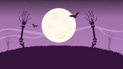 silhouette illustration background with halloween theme