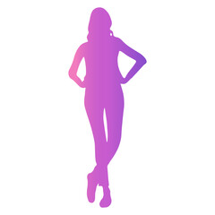 Happy Women Day Silhouette on White Background. Vector Illustration with Flat Colorful Style.