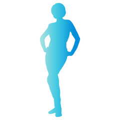 Happy Women Day Silhouette on White Background. Vector Illustration with Flat Colorful Style.