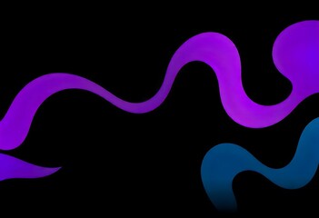 Colorful abstract waves of blue and purple hues flowing against a dark background