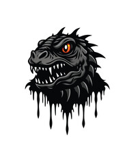 A reptilian monster with sharp scales covered in black goo.