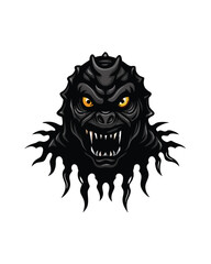 A reptilian monster with sharp scales, covered in a black, scaly skin.