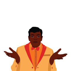 Handsome black man in elegant art style vector