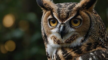 Obraz premium close-up of a great horned owl